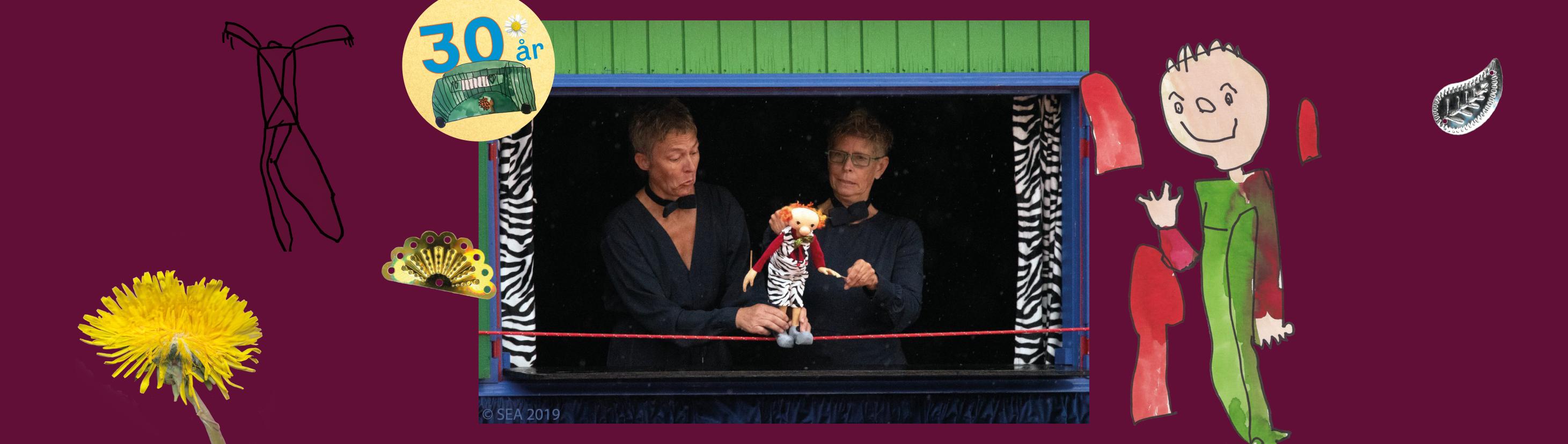 Billede af klovnen Gustav fra forestillingen Cirkus Sokke