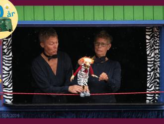 Billede af klovnen Gustav fra forestillingen Cirkus Sokke